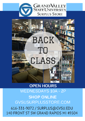 GVSU Surplus Store Open Hours